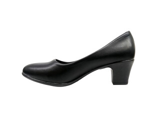 Women's black high heel shoe isolated on white background with clipping path.