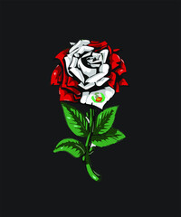 Peru flag Rose vector, icon, image, template graphic design.