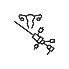 Colposcopy line icon. Outline pictogram for web page.