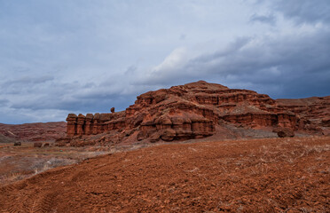 The Narman Peribacalari Fairy Chimneys in the Narman province of Erzurum,TURKEY. January 2021