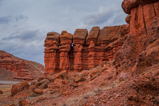 The Narman Peribacalari Fairy Chimneys in the Narman province of Erzurum,TURKEY. January 2021