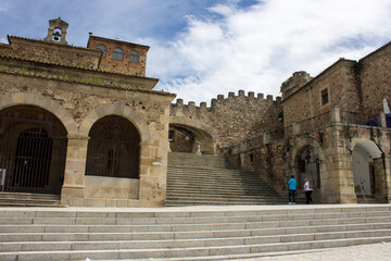 Fototapeta premium Caceres, Spain. The Arco de la Estrella (Arch of the Star), entrance to the Old Monumental Town, a World Heritage Site