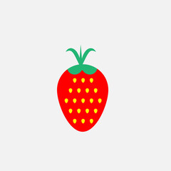 Strawberry flat icon icon. Red fruit symbol. Farm sign. Logo design element