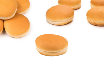 Burger bread isolated on white background.