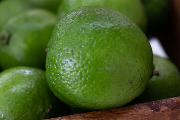 Vibrant tropical green tahiti lemon.
