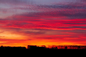 Fototapeta premium Beautiful sunset sky with clouds.