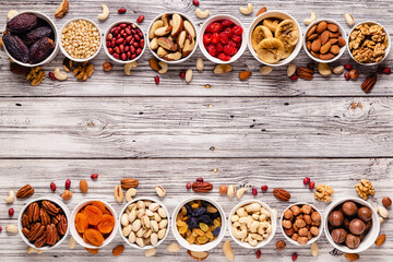 Nuts and dried fruits assortment.