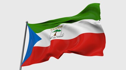 Equatorial Guinea FLAG ISOLATED IN GREAY BACKGROUND.