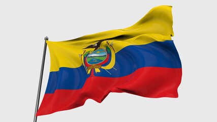 Ecuador FLAG ISOLATED IN GREAY BACKGROUND.320