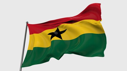 Ghana FLAG ISOLATED IN GREAY BACKGROUND.