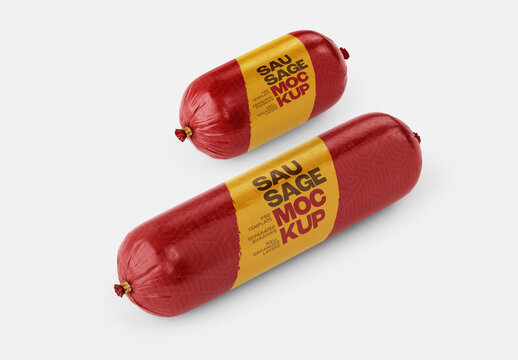 Sausage Packaging Mockup for Creative Design and Branding Projects