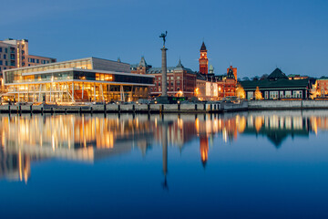 Night view from town hall of Helsingborg, Sweden