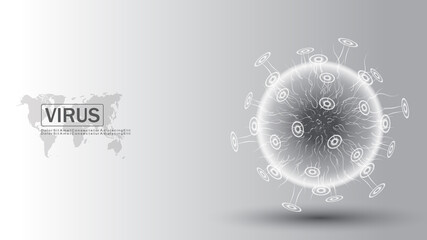 Coronavirus disease 2019 (Covid-19) ,Novel Coronavirus Pneumonia(NCP) ,2019-nCoV, Virus cell on background,vector illustration.
