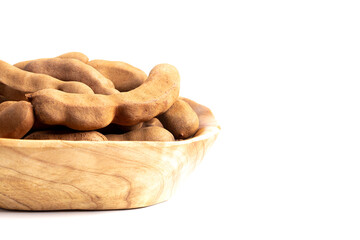 Tamarind Beans in Shell on a White Background