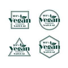 Vegan logo collection design template