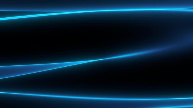 Looped animation. Abstract colorful wavy background in blue on black backdrop. Modern colorful wallpaper. 3d rendering.