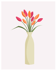 Color bright spring tulips for a card