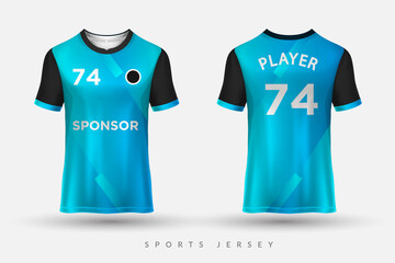 Football jersey and t-shirt sport mockup template, Graphic design for football kit or activewear uniforms, customize logo and name, Easily to change colors and lettering styles in your team.