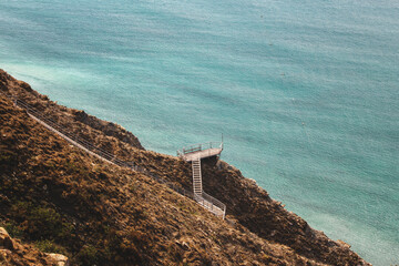 Stairs down to the sea