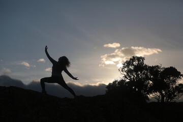 yoga meditation in the mountain