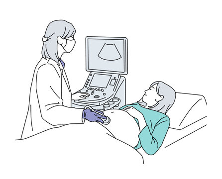 pregnant woman ultrasound scan medical examination clip art preview