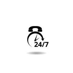 Call 24 icon with shadow