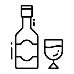 wine bottle line icon, Women's day sign and symbol icon.