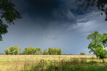 Fototapeta na wymiar Stormy sky in a rural environment