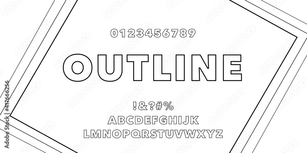 Fototapete modern abstract outline font and alphabet. geometric technology font. modern design letters and numb
