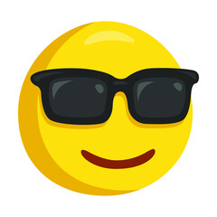 Man with Sunglasses Emoji Icon Illustration. Summer Vector Symbol Emoticon Design.