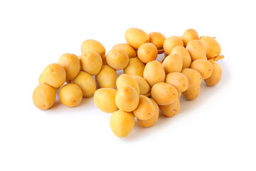 Sprigs yellow dates isolated on white