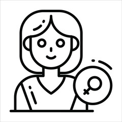 women's day line icon, Women's day sign and symbol icon.