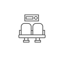 cinema chair icon. Simple element illustration from cinema concept. cinema chair editable symbol design on white background. Can be use for web and mobile.