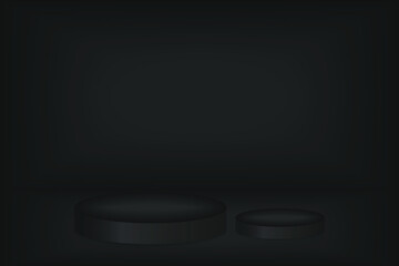 empty podium with black 3d style background