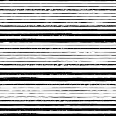 Vector drawn black stripes white seamless pattern