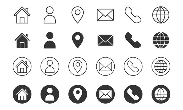 set of contact us icons. vector illustration.