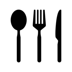 set of fork with spoon and knife. cutlery and food icons. vector illustration.
