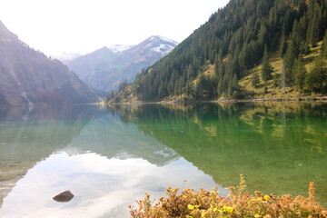 Sea with mountains in Switzerland