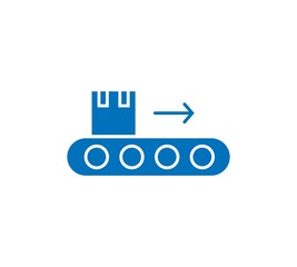 Conveyor outline and filled vector icon sign symbol