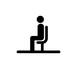 sit down icon vector on white background, sit down trendy filled icons from People collection.
