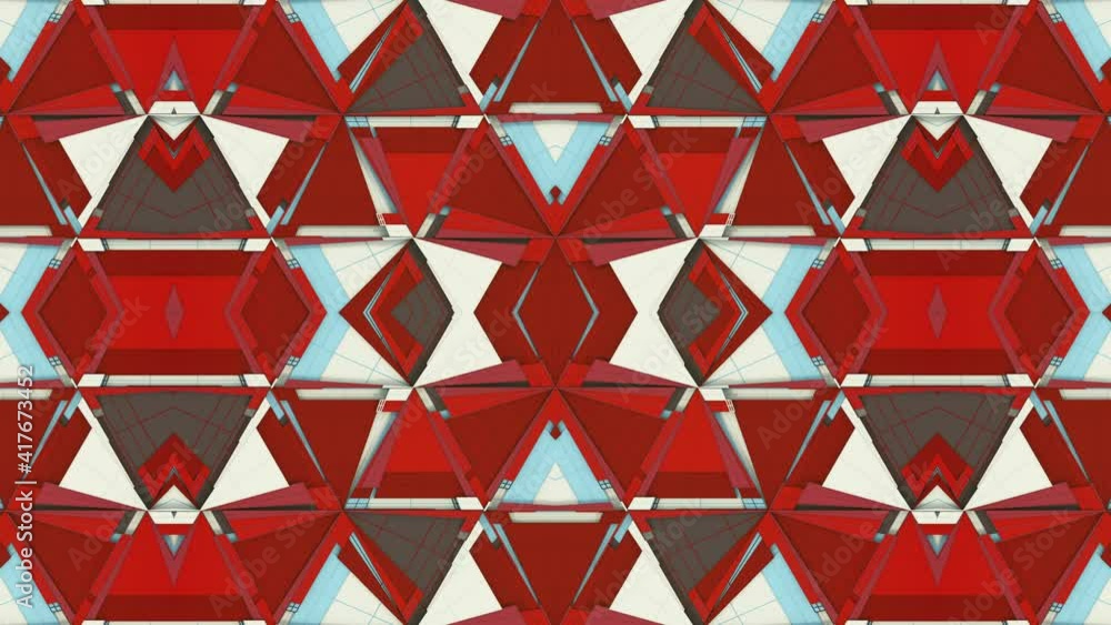 Poster 3d render abstract vj kaleidoscopic animation. seamless loop graphic footage. 4k
