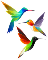 Stylized Hummingbirds in flight	
