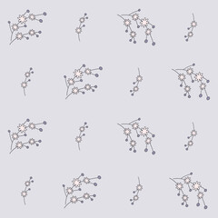 Obraz premium Elegant floral seamless vector pattern texture. Abstract background with flowers. For fashion print and textile. Blossom motif. Light gray background.