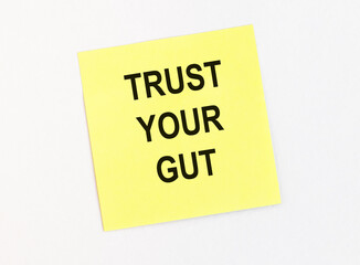 Trust your gut inscription. Follow instincts concept