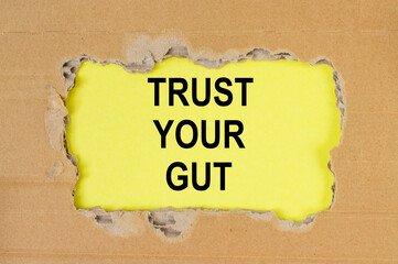 Trust your gut inscription. Follow instincts concept