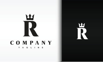 initial R elegant crown logo