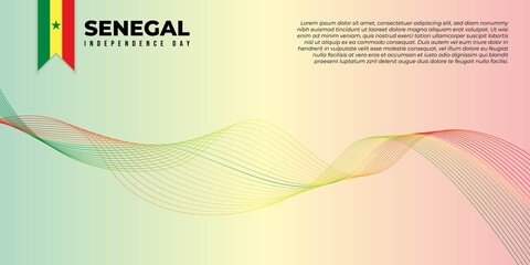Background with red yellow and green design. Senegal Independence Day background.