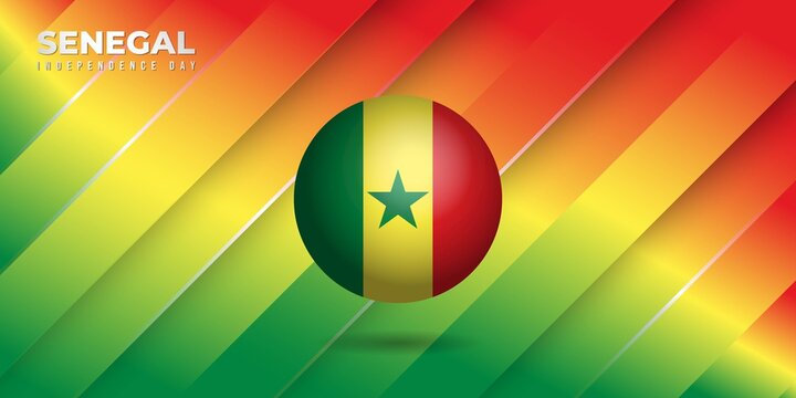 Background with red yellow and green design. Senegal Independence Day background with senegal ball.