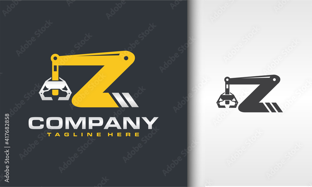 Wall mural initial z crane drill logo