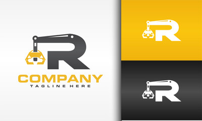 initial R crane drill logo